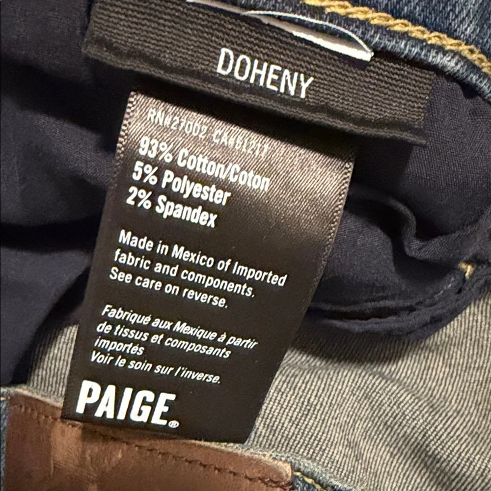 Paige Doheny Men's Sz.36 Relaxed Straight Stretch Dark Wash Denim Blue Jeans USA - Picture 3 of 8